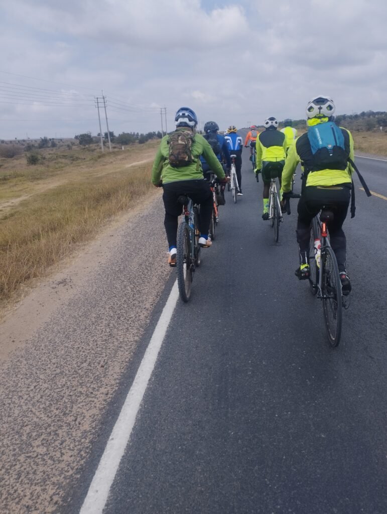 Cyclists on the move during a Kenya Adventure Tour with Wild Pro Adventures